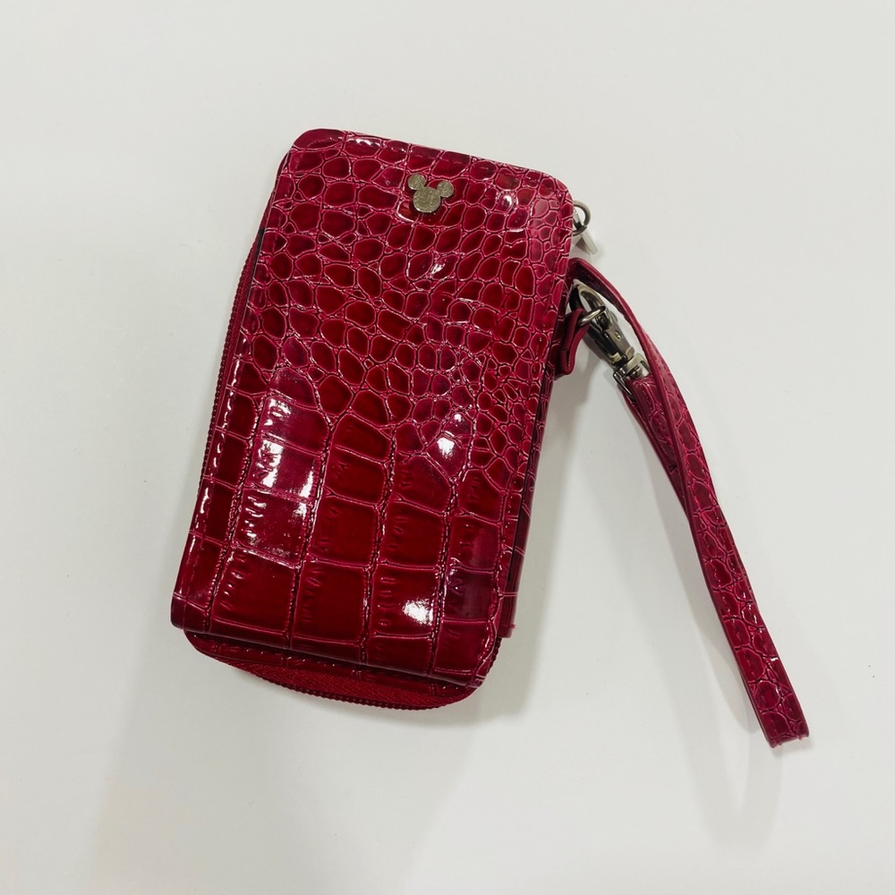 Disney Red Crocodile Print Tech Phone Wristlet
